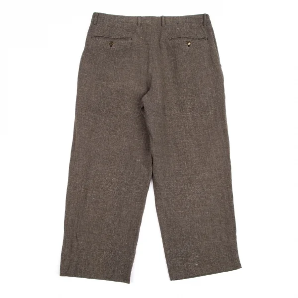 イッセイミヤケ メンISSEY MIYAKE MEN リネンウールツータックパンツ モカ4 K-114684_009