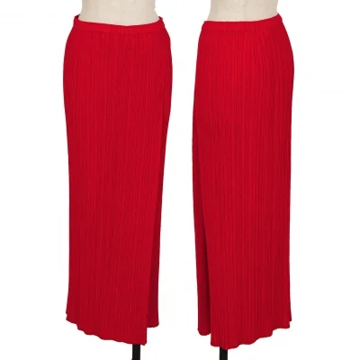 プリーツプリーズPLEATS PLEASE ネイティブ柄プリントタック切替スカート