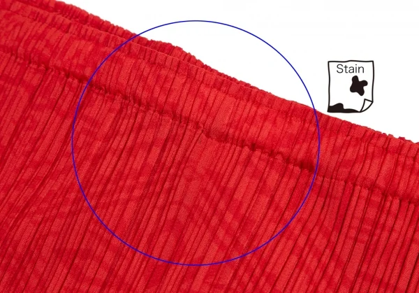 プリーツプリーズPLEATS PLEASE ネイティブ柄プリントタック切替スカート 赤3 K-114692_004