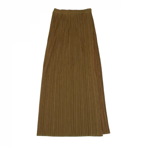 プリーツプリーズPLEATS PLEASE ダブルフェイスハーフレイヤードスカート カーキ3 K-114703_002