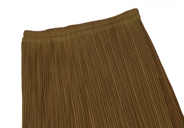 プリーツプリーズPLEATS PLEASE ダブルフェイスハーフレイヤードスカート カーキ3 K-114703_003