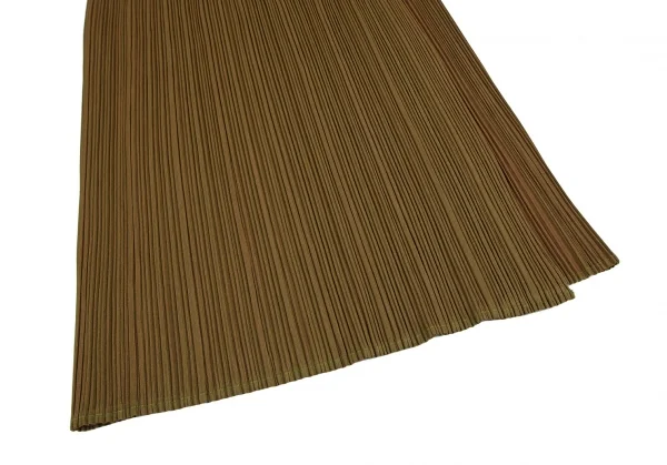 プリーツプリーズPLEATS PLEASE ダブルフェイスハーフレイヤードスカート カーキ3 K-114703_005