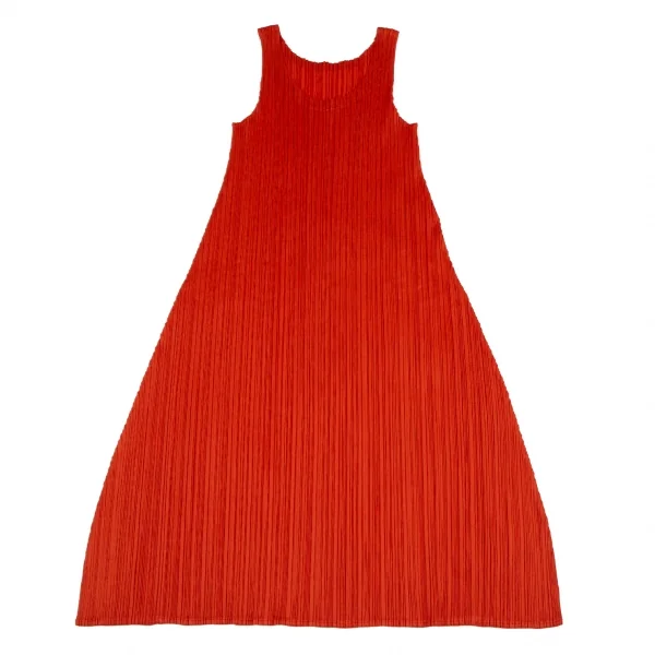 プリーツプリーズPLEATS PLEASE ノースリーブチュニックワンピース 赤3 K-114706_002