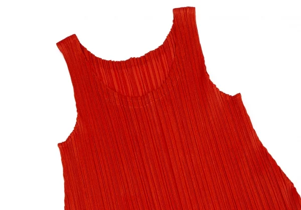 プリーツプリーズPLEATS PLEASE ノースリーブチュニックワンピース 赤3 K-114706_003