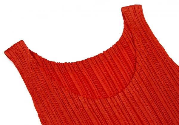 プリーツプリーズPLEATS PLEASE ノースリーブチュニックワンピース 赤3 K-114706_004