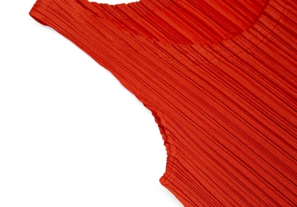 プリーツプリーズPLEATS PLEASE ノースリーブチュニックワンピース 赤3 K-114706_005