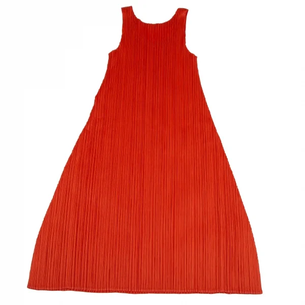 プリーツプリーズPLEATS PLEASE ノースリーブチュニックワンピース 赤3 K-114706_008
