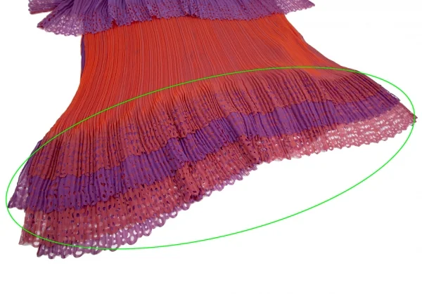 プリーツプリーズPLEATS PLEASE カッティングデザインレイヤードアシンメトリーポンチョ 紫赤M位 K-114718_011
