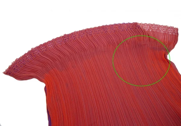 プリーツプリーズPLEATS PLEASE カッティングデザインレイヤードアシンメトリーポンチョ 紫赤M位 K-114718_008