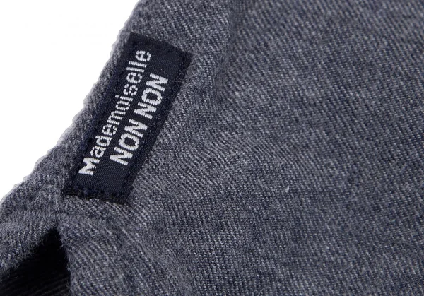 マドモアゼルノンノンMademoiselle NON NON ロゴワンポイント刺繍スタンドカラーシャツ 紺38M K-114721_010