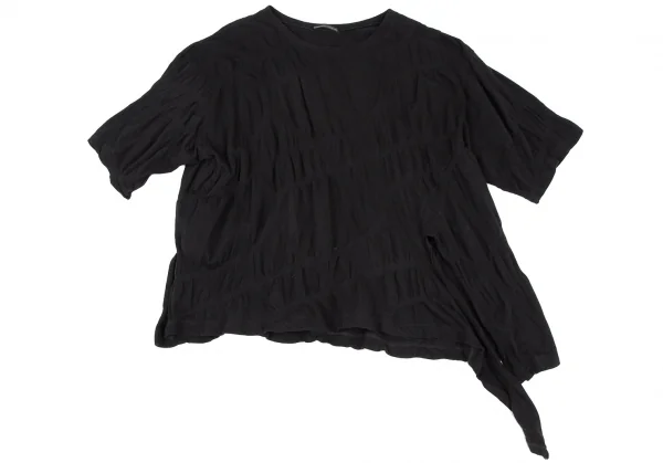 ワイズY's ボリュームジャガードビッグTシャツ 黒2 K-114724_002