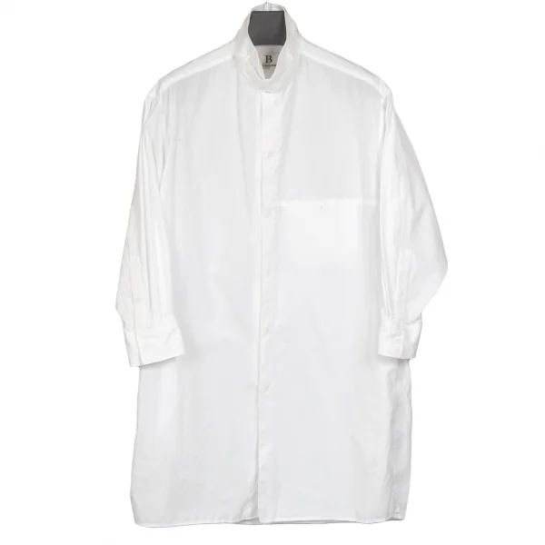 B Yohji Yamamoto Switching Front Long Shirt White 1 K-114730_001