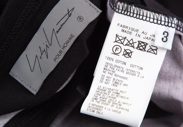 ヨウジヤマモト プールオムYohji Yamamoto POUR HOMME コットン天竺インクジェットプリントTシャツ 黒他3 K-114734_010