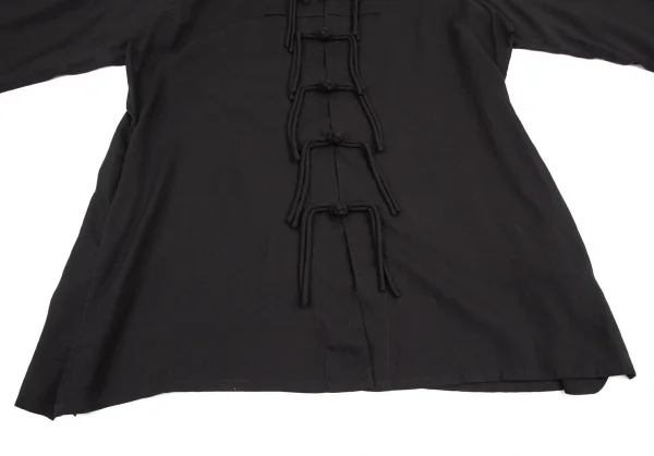 ヨウジヤマモト プールオムYohji Yamamoto POUR HOMME セルロースローンチャイナボタンロングシャツ 黒2 K-114736_006