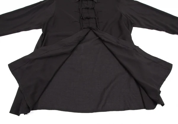 ヨウジヤマモト プールオムYohji Yamamoto POUR HOMME セルロースローンチャイナボタンロングシャツ 黒2 K-114736_008