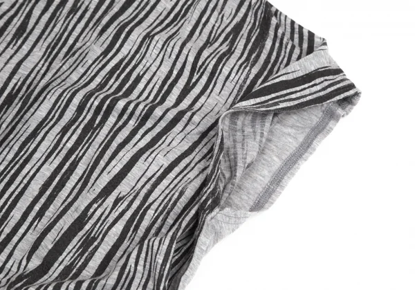 ズッカzucca ゼブラプリントスクエアシルエットTシャツ グレーM K-114742_005