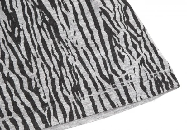 ズッカzucca ゼブラプリントスクエアシルエットTシャツ グレーM K-114742_007