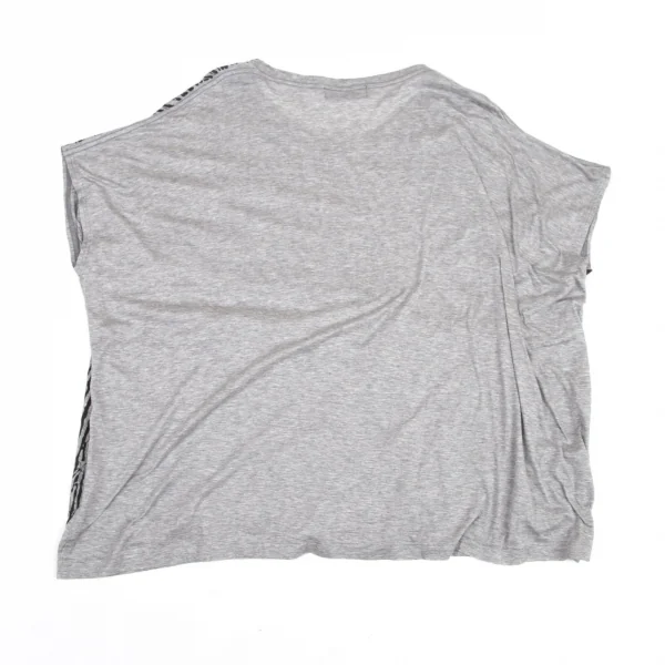 ズッカzucca ゼブラプリントスクエアシルエットTシャツ グレーM K-114742_009