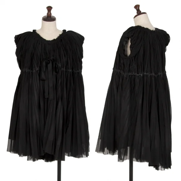 ズッカzucca チュールレイヤードウエストギャザーノースリーブチュニック 黒M位 K-114750_001