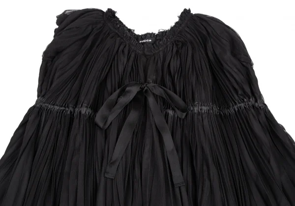 ズッカzucca チュールレイヤードウエストギャザーノースリーブチュニック 黒M位 K-114750_003