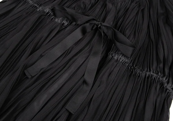 ズッカzucca チュールレイヤードウエストギャザーノースリーブチュニック 黒M位 K-114750_005