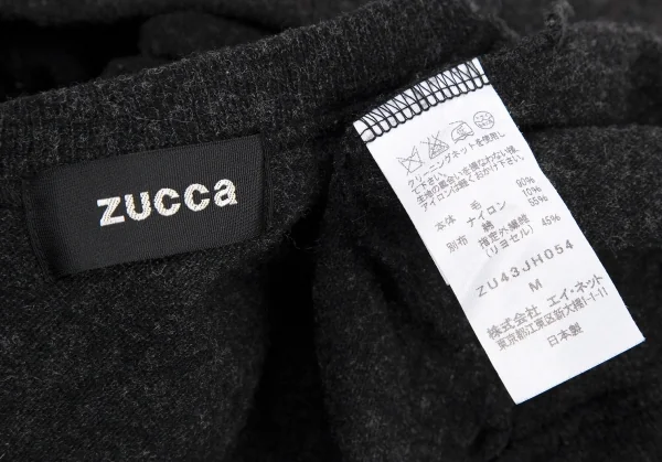 ズッカzucca ミリタリーVネックニットワンピース チャコールM K-114751_018