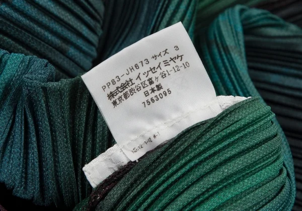 プリーツプリーズPLEATS PLEASE シャンパンラベルプリントプリーツノースリーブワンピース 緑ピンク他3 K-114769_012