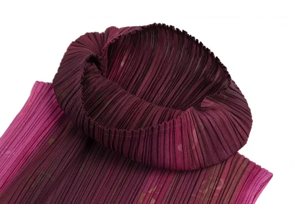 プリーツプリーズPLEATS PLEASE シャンパンラベルプリントプリーツノースリーブワンピース 緑ピンク他3 K-114769_003