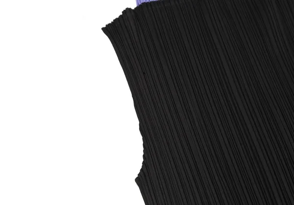 プリーツプリーズPLEATS PLEASE カラフルフリンジタートルネックノースリーブトップ 黒マルチ3 K-114771_005