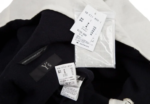 Y's Reversible Linen Snap Button Coat K-114781_014