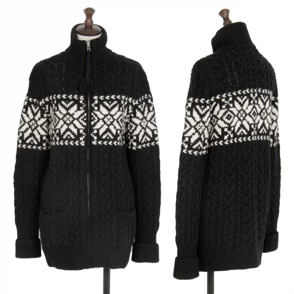 ラルフローレンRalph Lauren ノルディックケーブルジップニットブルゾン 黒M K-114804_001