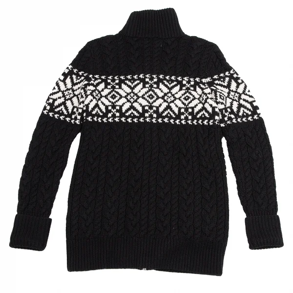 ラルフローレンRalph Lauren ノルディックケーブルジップニットブルゾン 黒M K-114804_012