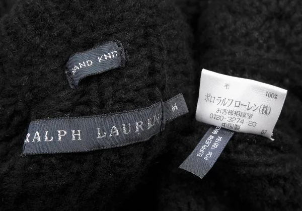 ラルフローレンRalph Lauren ノルディックケーブルジップニットブルゾン 黒M K-114804_014