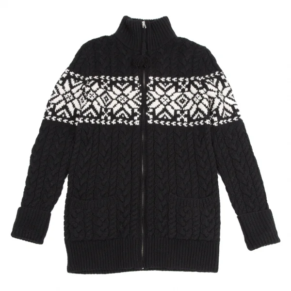 ラルフローレンRalph Lauren ノルディックケーブルジップニットブルゾン 黒M K-114804_002