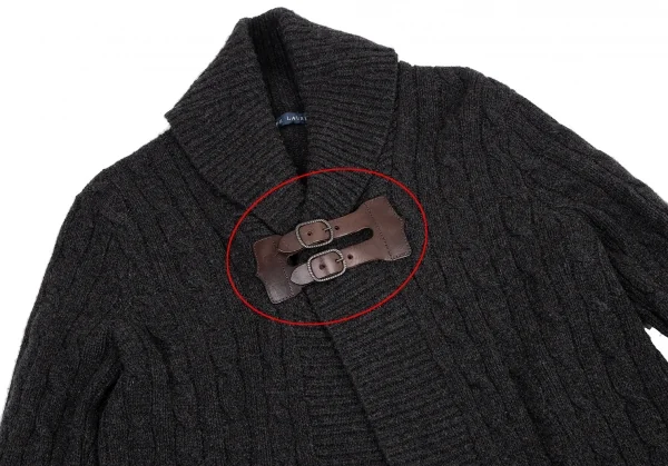 ラルフローレンRalph Lauren カシミヤ混レザーベルトケーブル