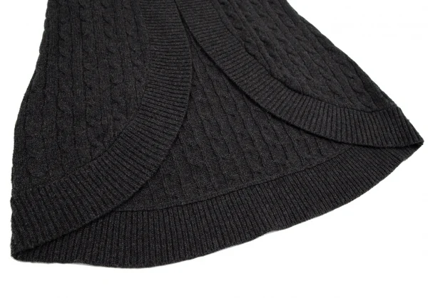 ラルフローレンRalph Lauren カシミヤ混レザーベルトケーブルニットカーディガン チャコールM K-114806_008