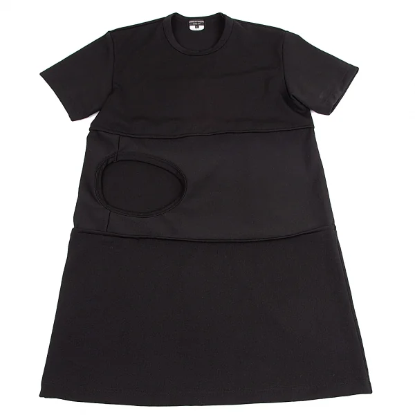 コムデギャルソンオムプリュスCOMME des GARCONS HOMME PLUS カッティングジャージーロングTシャツ 黒S K-114825_001
