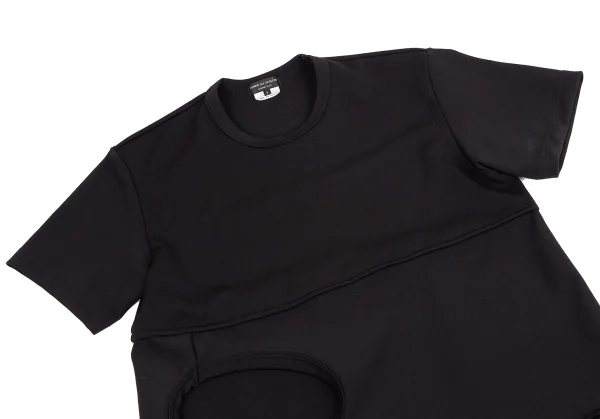 コムデギャルソンオムプリュスCOMME des GARCONS HOMME PLUS カッティングジャージーロングTシャツ 黒S K-114825_002