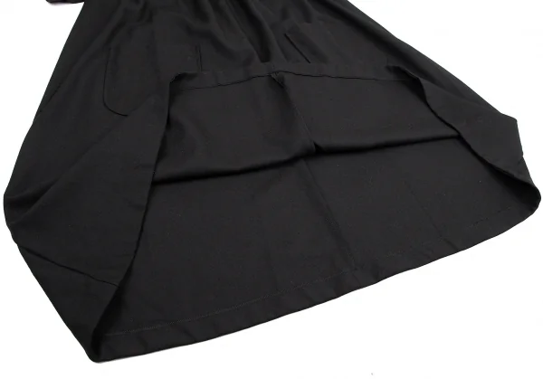 トリココムデギャルソンtricot COMME des GARCONS ラウンドカラーギャザーネックフレアワンピース 黒M位 K-114826_012