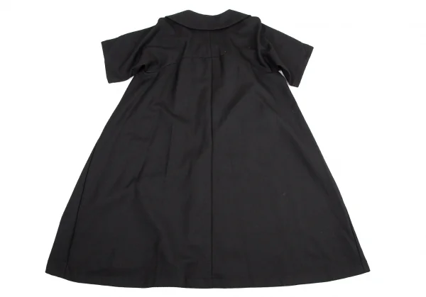 トリココムデギャルソンtricot COMME des GARCONS ラウンドカラーギャザーネックフレアワンピース 黒M位 K-114826_013