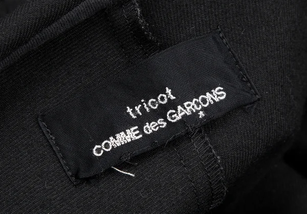 トリココムデギャルソンtricot COMME des GARCONS ラウンドカラーギャザーネックフレアワンピース 黒M位 K-114826_015