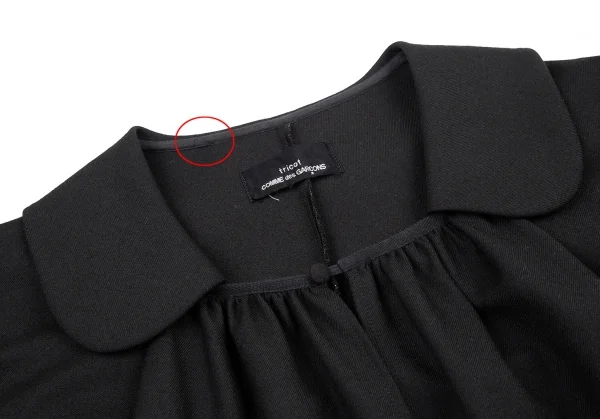 トリココムデギャルソンtricot COMME des GARCONS ラウンドカラーギャザーネックフレアワンピース 黒M位 K-114826_004