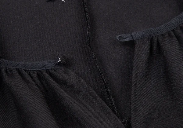 トリココムデギャルソンtricot COMME des GARCONS ラウンドカラーギャザーネックフレアワンピース 黒M位 K-114826_007