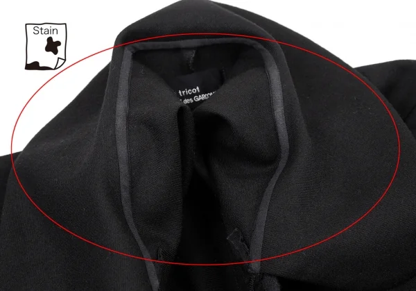 トリココムデギャルソンtricot COMME des GARCONS ラウンドカラーギャザーネックフレアワンピース 黒M位 K-114826_008