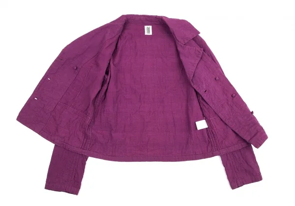 イッセイミヤケ ハートISSEY MIYAKE HaaT 刺し子ステッチダブルジャケット 紫M位 K-114831_013