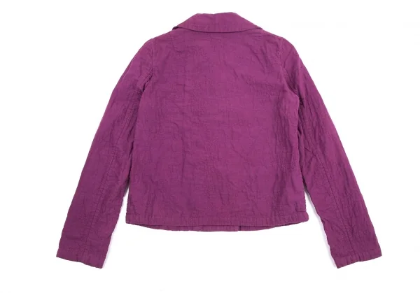 イッセイミヤケ ハートISSEY MIYAKE HaaT 刺し子ステッチダブルジャケット 紫M位 K-114831_014