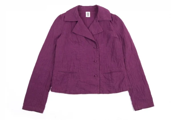 イッセイミヤケ ハートISSEY MIYAKE HaaT 刺し子ステッチダブルジャケット 紫M位 K-114831_002