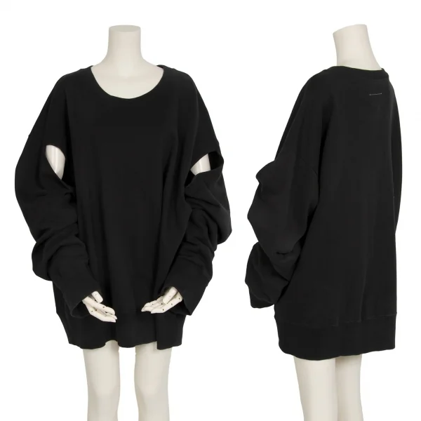 エムエム 6 メゾン マルジェラMM6 MAISON MARGIELA 2wayスリットビッグシルエットスウェット 黒L K-114852_002