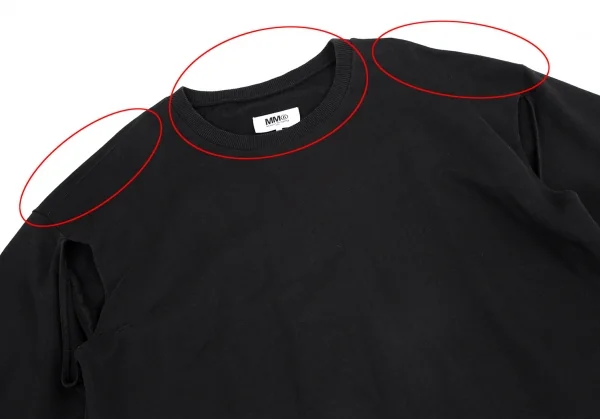エムエム 6 メゾン マルジェラMM6 MAISON MARGIELA 2wayスリットビッグシルエットスウェット 黒L K-114852_004