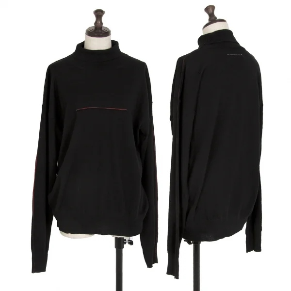 エムエム 6 メゾン マルジェラMM6 MAISON MARGIELA つまみステッチデザインハイネックニット 黒L K-114854_001